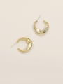 thumb Brass  Freshwater Pearl Geometric Vintage Hoop Trend Korean Fashion Earring 1