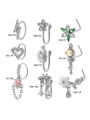 thumb Brass Cubic Zirconia Heart Trend Nose Studs 2