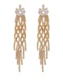 thumb Copper Cubic Zirconia Tassel Luxury Cluster Trend Korean Fashion Earring 0