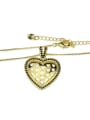 thumb Brass Hollow Heart  Vintage  Pendant Necklace 2