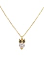 thumb Brass Cubic Zirconia Eagle Cute Necklace 3