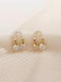 thumb Brass Cubic Zirconia Geometric Minimalist Stud Earring 1