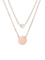thumb Stainless steel Round Dainty Multi Strand Necklace 0