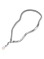 thumb Brass Imitation Pearl Snake Chain Hip Hop Necklace 3