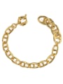 thumb Brass Hollow Geometric Chain Vintage Link Bracelet 4