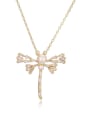 thumb Brass Cubic Zirconia Dragonfly Dainty Necklace 1