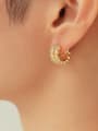 thumb Brass Cubic Zirconia Geometric Vintage Single Earring--only one 1