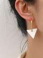 thumb Brass Enamel Triangle Minimalist Huggie Earring 1