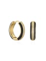 thumb Brass Cubic Zirconia Enamel Round Vintage Huggie Earring 0