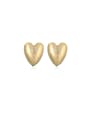 thumb Brass Cubic Zirconia Heart Minimalist Stud Earring 0