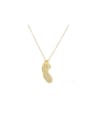 thumb Brass Cubic Zirconia Feather Dainty Necklace 0
