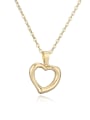 thumb Brass Hollow  Heart Minimalist Necklace 0