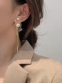 thumb Brass Imitation Pearl Geometric Minimalist Threader Trend Korean Fashion Earring 1