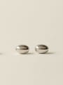 thumb Brass Smooth Oval Minimalist Stud Earring 2