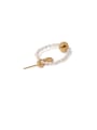 thumb Brass Freshwater Pearl Geometric Vintage Drop Earring 3