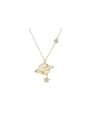 thumb Brass Cubic Zirconia Planet Dainty Necklace 0