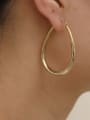 thumb Brass Hollow Geometric Minimalist Huggie Trend Korean Fashion Earring 2