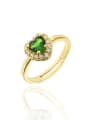 thumb Brass Cubic Zirconia Heart Trend Band Ring 0