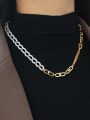 thumb Brass Freshwater Pearl  Hollow Geometric Vintage Necklace 2