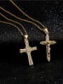 thumb Brass Cubic Zirconia Cross Vintage Regligious Necklace 4