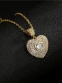 thumb Brass Cubic Zirconia Vintage Heart  Pendant Necklace 2