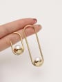thumb Brass Imitation Pearl asymmetry Geometric Minimalist Stud Trend Korean Fashion Earring 2