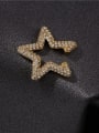 thumb Brass Cubic Zirconia Star Vintage Single Earring 2