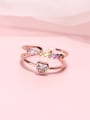 thumb Alloy+ Cubic Zirconia White Heart Trend Stackable Ring/Free Size Ring 0