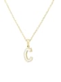 thumb Steinless steel shell minimalist 26 letter Pendant Necklace 1