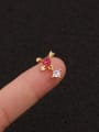 thumb Copper with Cubic Zirconia Multi Color Round Dainty Stud Earring 4