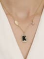 thumb Brass Enamel Geometric Vintage Pendant Trend Korean Fashion Necklace 1