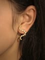 thumb Brass Rhinestone Geometric Minimalist Stud Earring 2