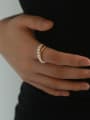 thumb Brass Imitation Pearl Geometric Vintage Stackable Ring 3