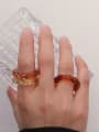 thumb Millefiori Glass Geometric Personality color translucent Twisted Ring 1