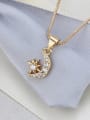 thumb Brass Cubic Zirconia  Dainty Star Earring and Necklace Set 1