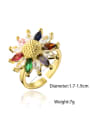 thumb Brass Cubic Zirconia Flower Luxury Band Ring 3