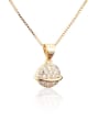 thumb Brass Ball  Cubic Zirconia Earring and Necklace Set 3