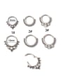 thumb Stainless steel Rhinestone Geometric Hip Hop Nose Rings(Single Only One) 0