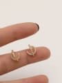 thumb Brass Cubic Zirconia Irregular Minimalist Stud Trend Korean Fashion Earring 2