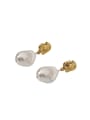 thumb Brass Freshwater Pearl Geometric Minimalist Drop Trend Korean Fashion Earring 3