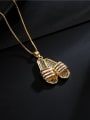 thumb Brass Cubic Zirconia Irregular Vintage Shoe Pendnat Necklace 1