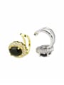 thumb Brass Round Cubic Zirconia Round Dainty Clip Earring 4
