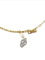thumb Brass Bead  Chain Vintage Skull pendant  Necklace 2