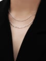 thumb 925 Sterling Silver Hollow Geometric  Chain Vintage Necklace 1