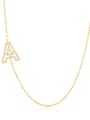 thumb Brass Cubic Zirconia Letter Minimalist Necklace 4
