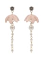 thumb Copper Imitation Pearl Acrylic Tassel Cute Threader Trend Korean Fashion Earring 3