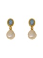 thumb Brass Imitation Pearl Geometric Vintage Clip Earring 2