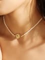 thumb Brass Imitation Pearl Flower Hip Hop Beaded Necklace 1