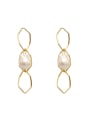 thumb Copper Imitation Pearl Hollow Geometric Minimalist Drop Trend Korean Fashion Earring 0