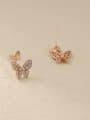thumb Brass Cubic Zirconia Butterfly Cute Stud Trend Korean Fashion Earring 3